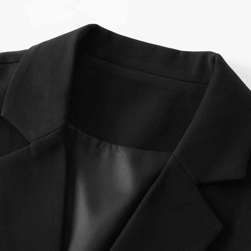 Black Sleeveless Suit Vest for Women, Short Single-Breasted Workplace Elegant, Slim and Versatile Vest Top, Spring & Fall Style