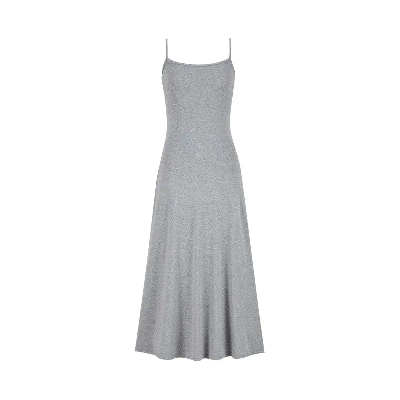 Women'S Sleeveless Spaghetti Strap Midi Dress Hepburn Style French Pure Desire Bodycon Flare Dress Casual Vacation Beach Outfit
